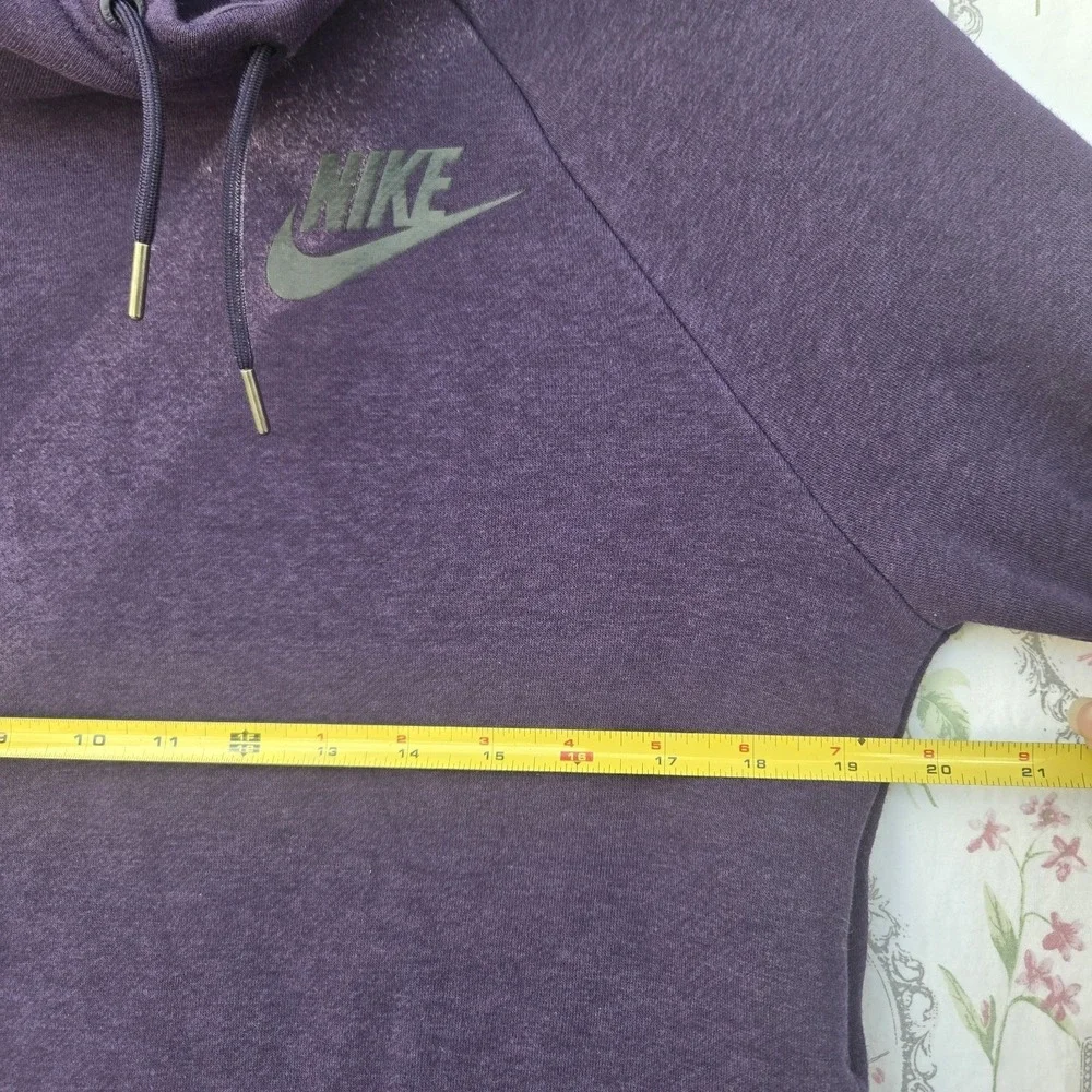 Nike 2000s Y2K Purple Pullover Cowlneck Hoodie Front Pocket Womens Size Small‎